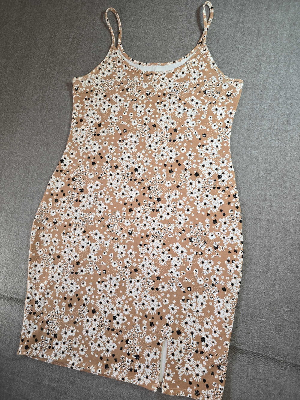 wild fable Tan Floral Slip Midi Dress with White Daisies Womens XL